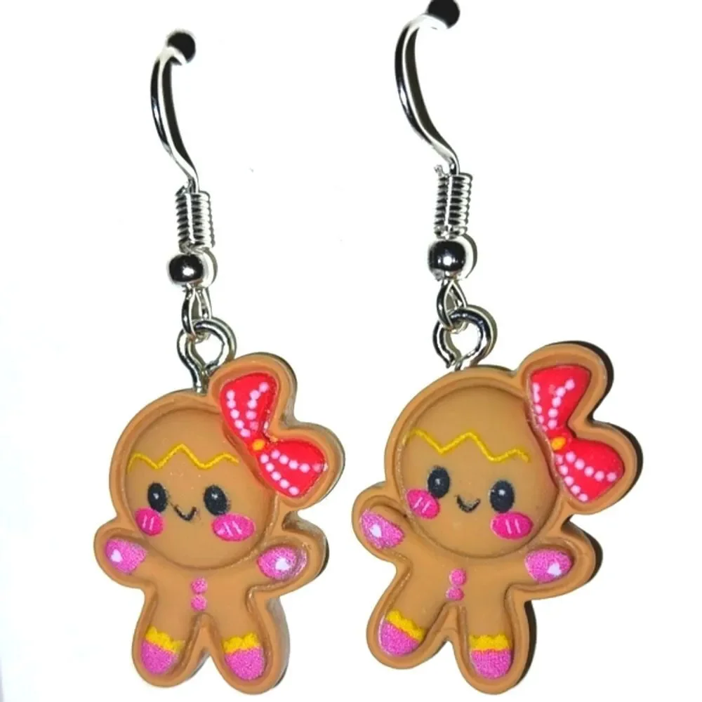 Super cute festive gingerbread holiday earrings